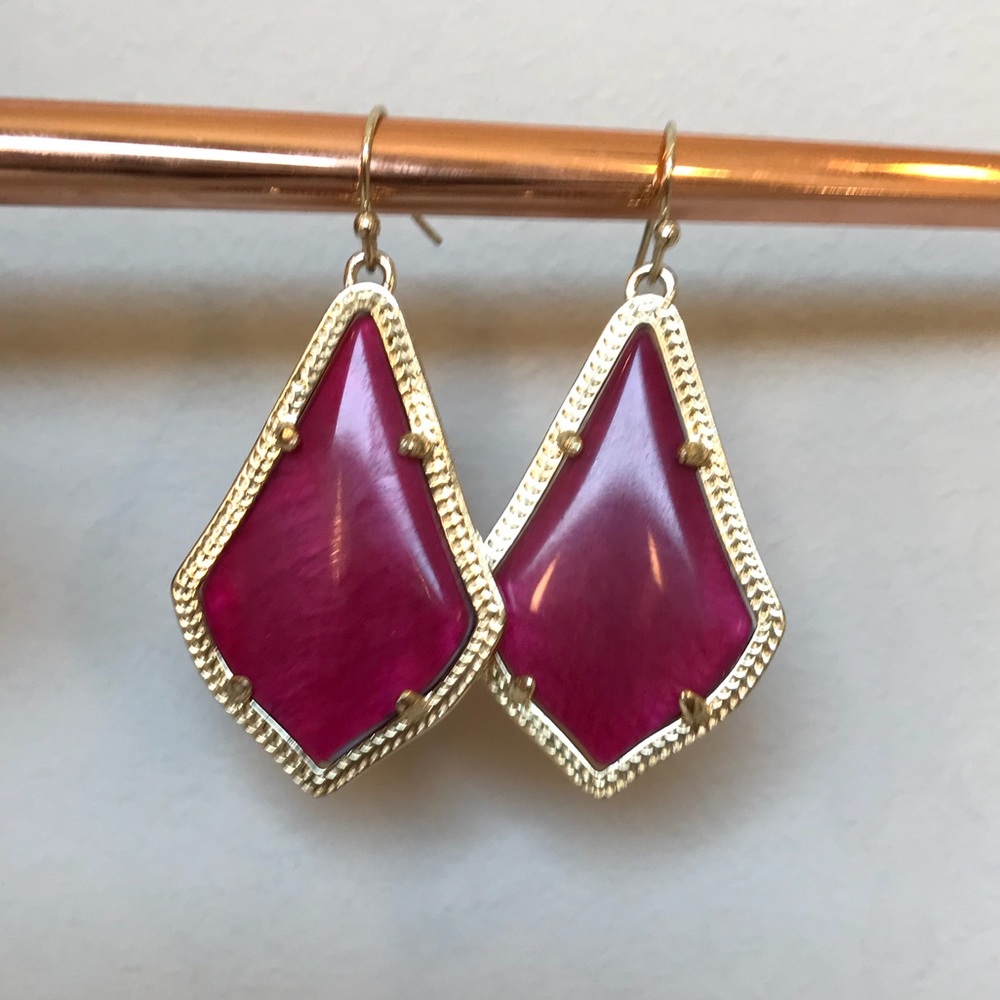 Kendra Scott Alexandra Maroon & Gold earrings